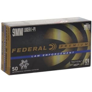 FEDERAL PREM 9MM+P 124GR HST 50RD BX 1000RD CASE