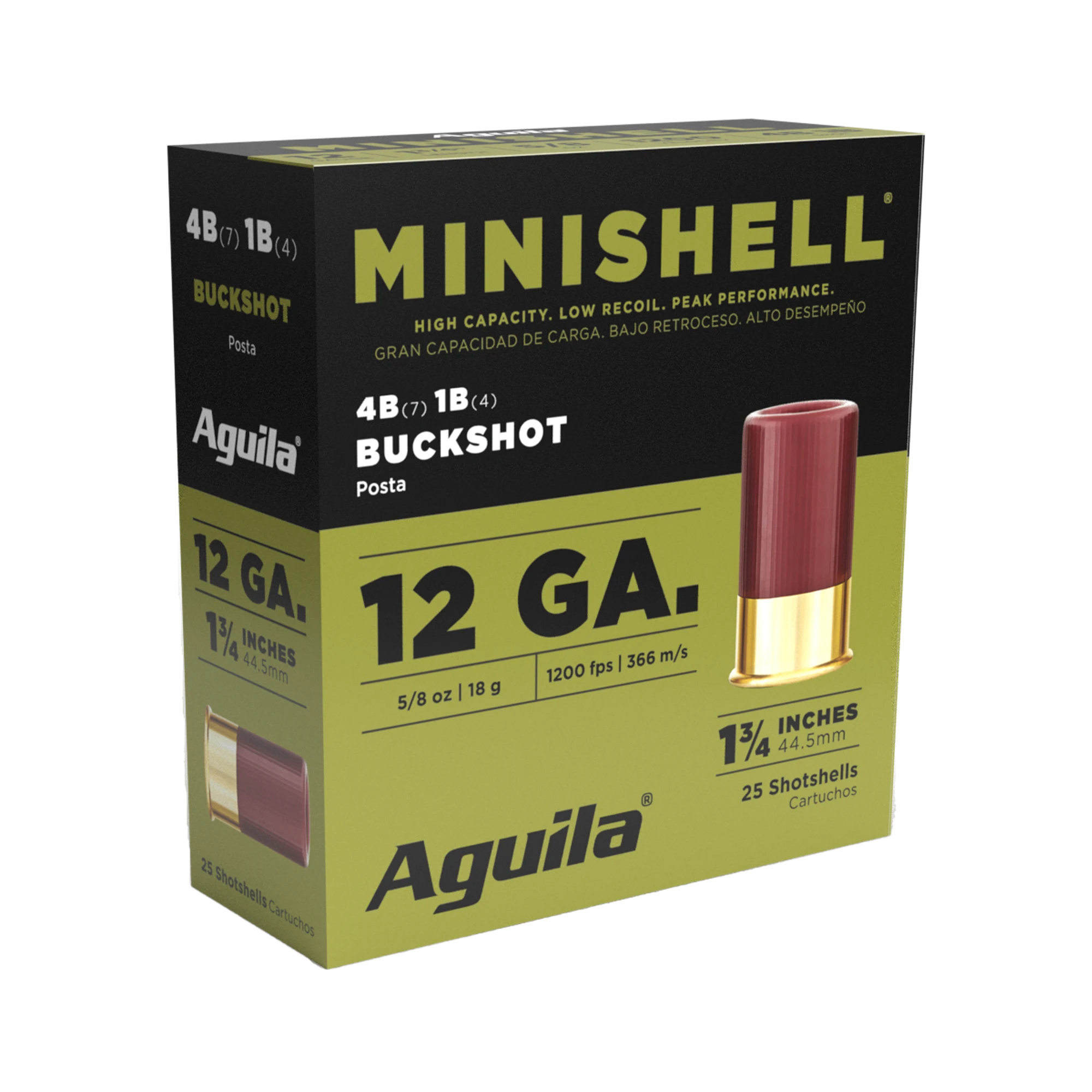 AGUILA 12GA MINI SHELL 1 3/4" 5/8 OZ BUCK 25RD BX 10 BOXES PER CS