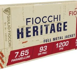 FIOCCHI HERITAGE 30LUGER/7.65 93G FMJ 50RD BX 1000RD CASE