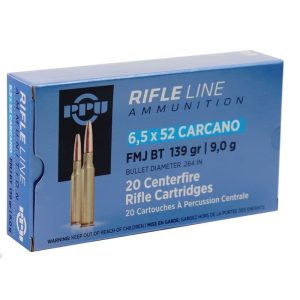 PPU 6.5X52 CARCANO FMJ 139G 20RD BOX 10 BOXES PER CASE