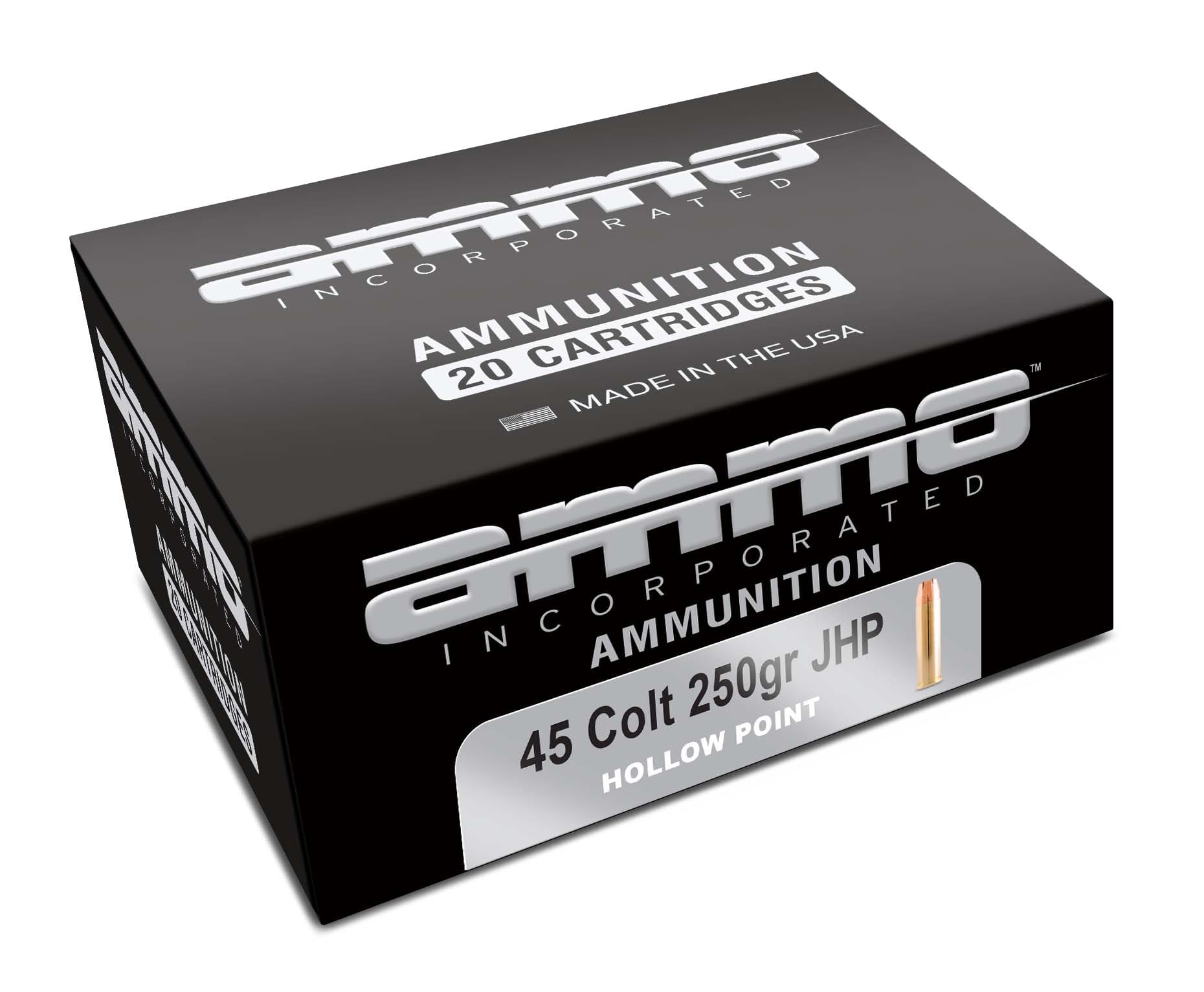 AMMO INC 45 COLT 250GR JHP 20RD BOX 200 CASE