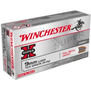 WINCHESTER SUPER X 9MM 124G FMJ 50RD BX 500RD CS