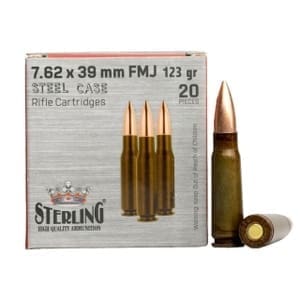 STERLING STEEL CASE 7.62x39 123GR FMJ 20RD BOX 50 BXS PER CASE