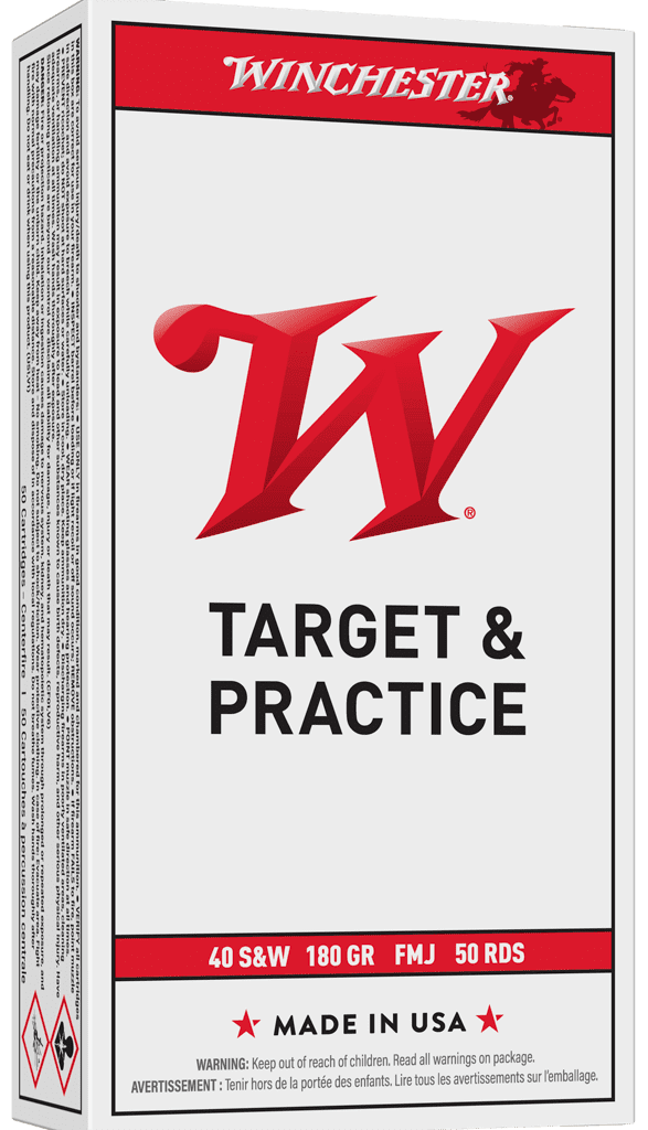 WINCHESTER CNTRFR 40S&W 180GR FMJ 50RD BOX 500RD CASE