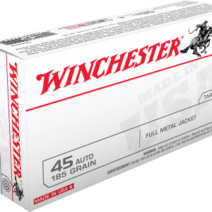 WINCHESTER USA 45ACP 185GR FMJ 50rd BOX/500RD CASE
