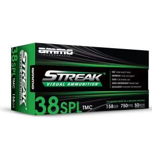 AMMO INC 38SPL GREEN 158GR TMC 50RD BOX 1000 CASE
