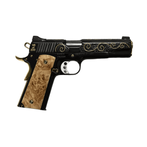 KIMBER CUSTOM 1911 45ACP BLACK DELUXE, SCROLL WORK, GOLD ROPE INLAY 1-200 MADE