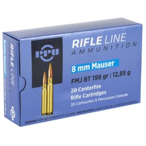 PPU 8MM MAUSER FMJ 198GR 20RD BOX 10 BOXES PER CASE