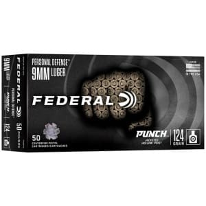 FEDERAL 9MM LUGER 124GR PUNCH JHP 50RD/BX 10BX/CS