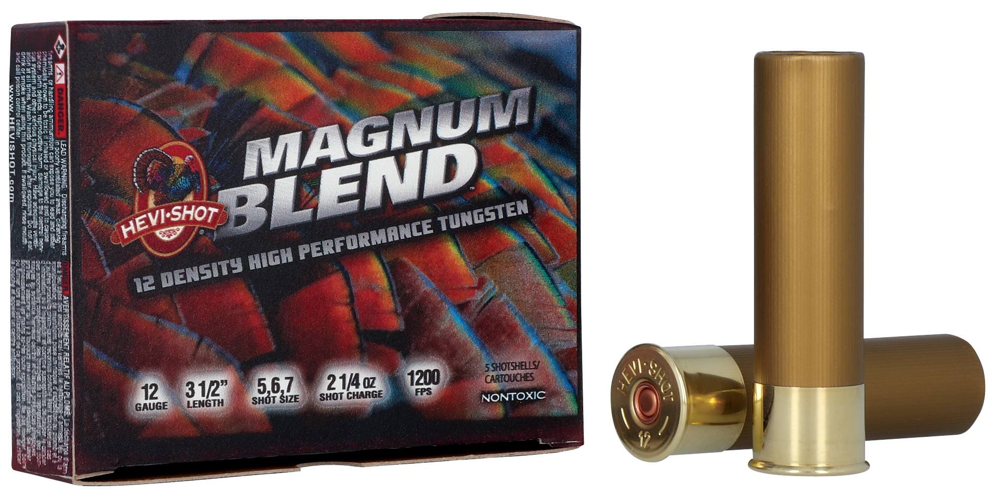 HEVI-SHOT MAGNUM BLEND 12GA 3-1/2IN 2-1/4OZ #5 #6 #7 5 RD/BX 10 BX/CS
