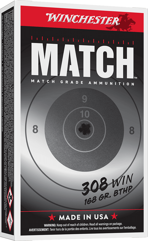 WINCHESTER 308 WIN MATCH HPBT 168 GR 20 RD/BX 10 BX/CS