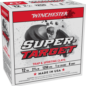 WINCHESTER 12 GA 2-3/4" #8 SUPER-TARGET 1 OZ 1250 FPS 25 RD/BX 10 BX/CS