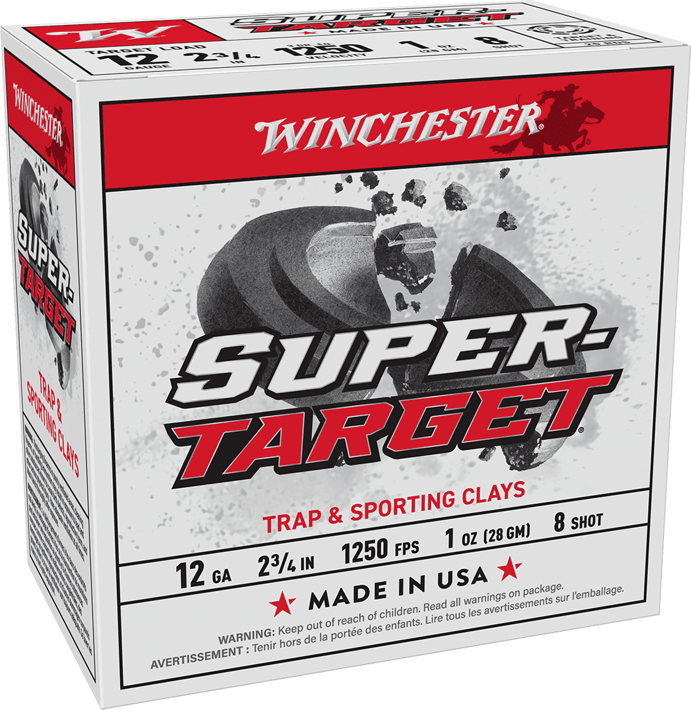 WINCHESTER 12 GA 2-3/4" #8 SUPER-TARGET 1 OZ 1250 FPS 25 RD/BX 10 BX/CS