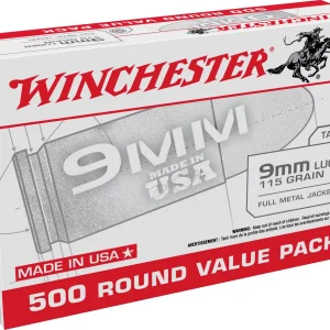 WINCHESTER 9 MM LUGER WIN 115 FMJ WINCHESTER 500 RD/BX 2 BX/CS