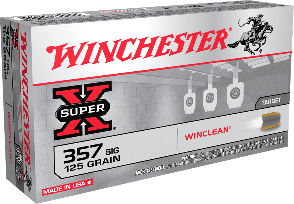 WINCHESTER 357 SIG SUPER-X TARGET WINCLEAN 125 GR 50 RD/BX 10 BX/CS