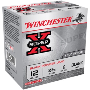 WINCHESTER 12 GA 2-3/4" SUPER-X BLANK – SMOKE & NOISE 25 RD/BX 10 BX/CS