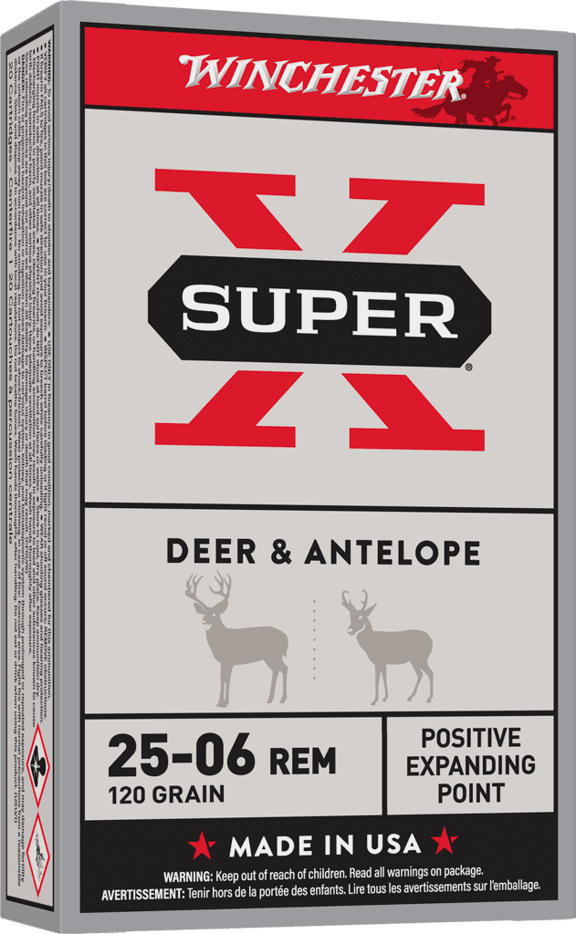 WINCHESTER 25-06 REM SUPER-X POSITIVE EXPANDING POINT 120 GR 20 RD/BX 10 BX/CS