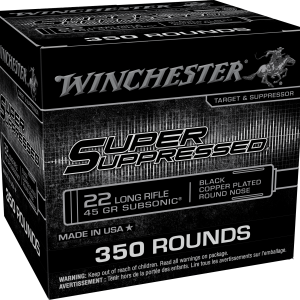 WINCHESTER 22 LR SUPER SUPRESSED RN CP 45 GR SUBSONIC 350RD/BOX 4BX/CS