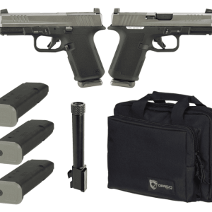 RUGER RXM TACTICAL BUNDLE 9MM PISTOL 4" THREADED, 2 TONE ODG O.R. RANGE BAG, 3-15RD MAGS
