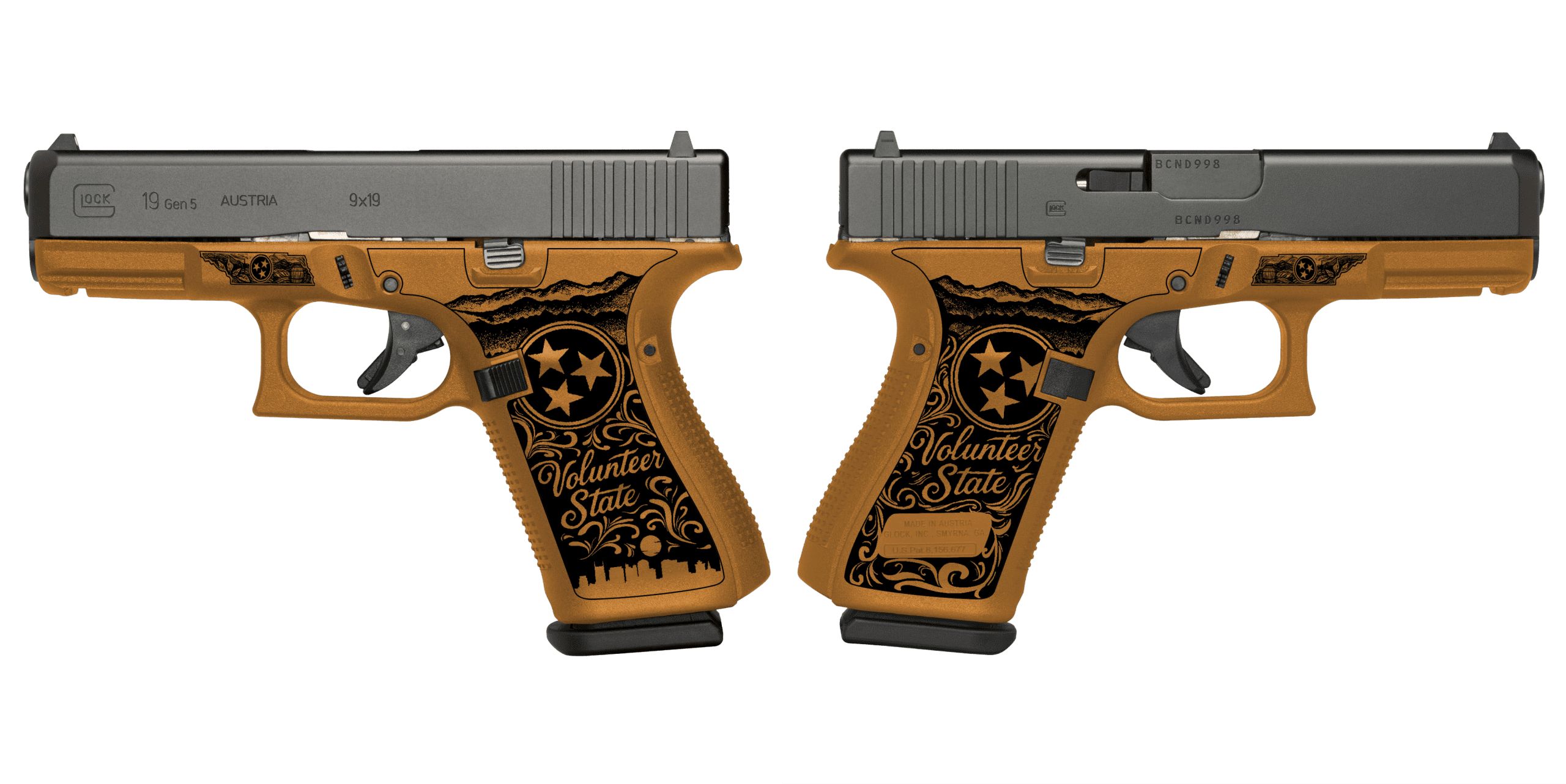 GLOCK 19 GEN 5 TENNESSEE ORANGE 9MM PISTOL 4.02" FXD 5.5lb 3-15RD MAG CASH AMERICA EXCLUSIVE