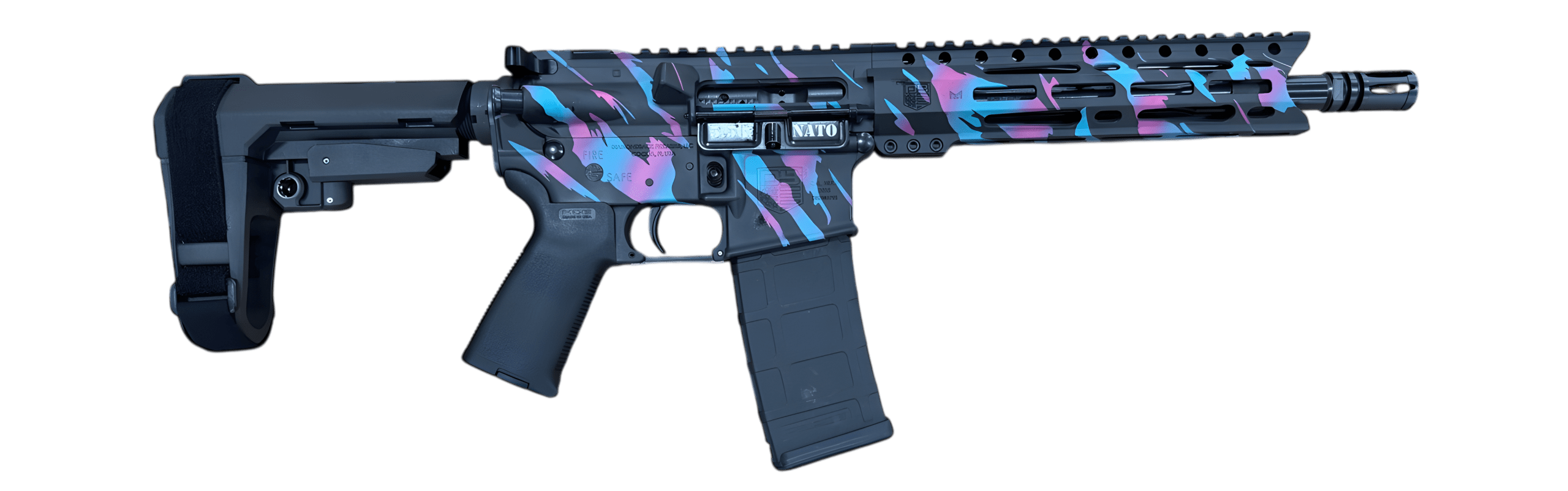 DIAMONDBACK DB15 MIAMI TIGER STRIPE 5.56 10" PISTOL W/SBA3 BRACE 30RD MAG