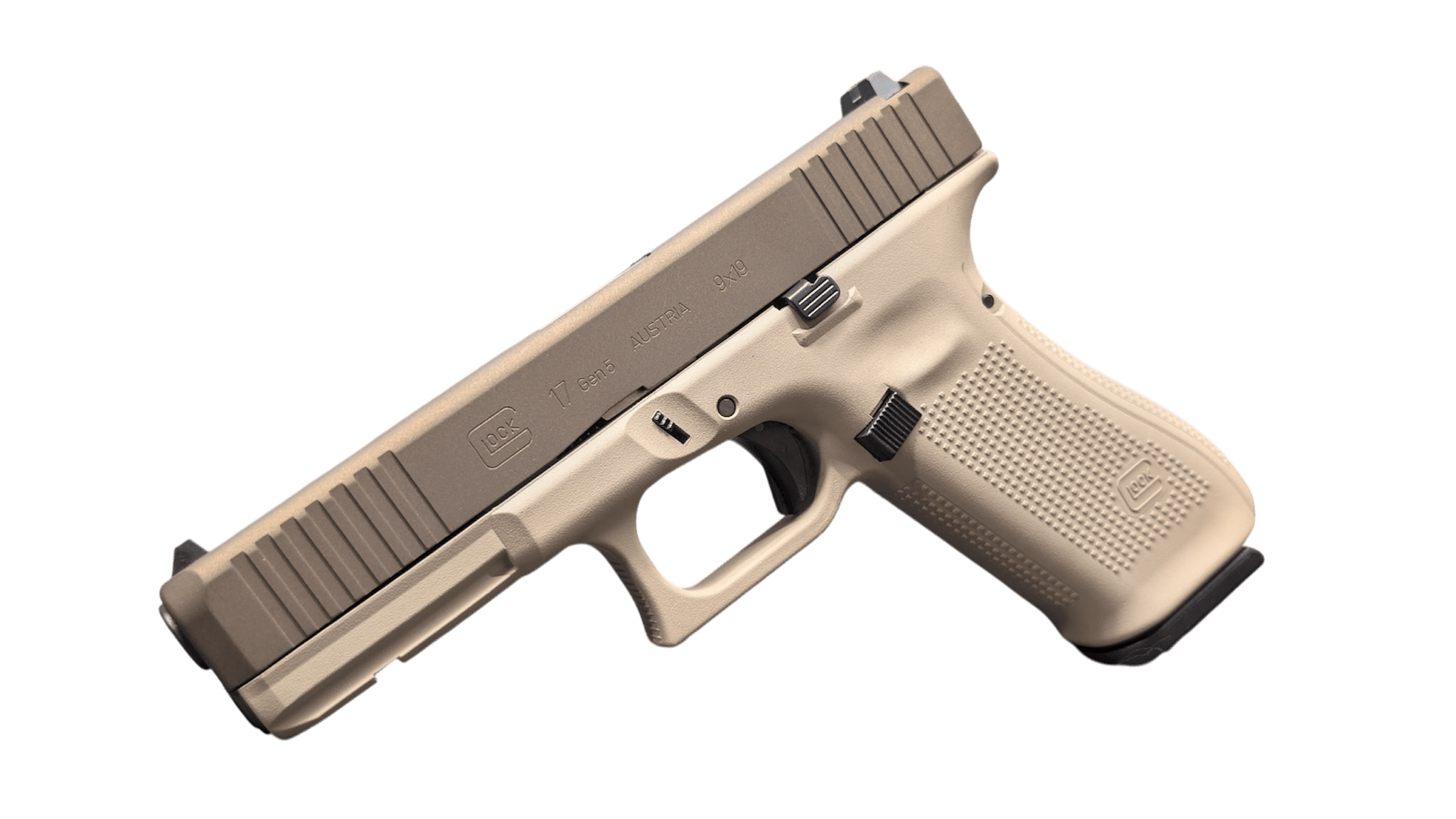 GLOCK 17 GEN 5 FS TAN/BRONZE TWO TONE 9MM PISTOL 4.49" FXD 5.5lb 3-17RD MAGS