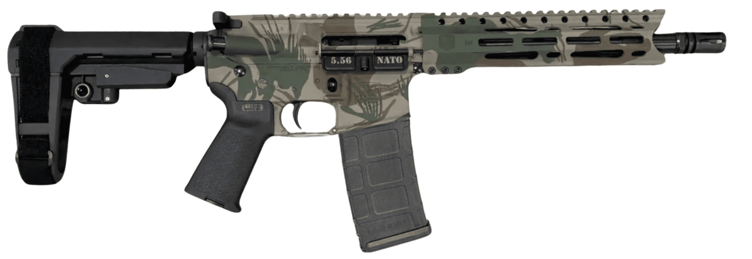 DIAMONDBACK DB15 5.56 10" PSTL RHODESIAN BRUSHSTROKE  W/SBA3 BRACE 30RD MAG ORION EXCLUSIVE