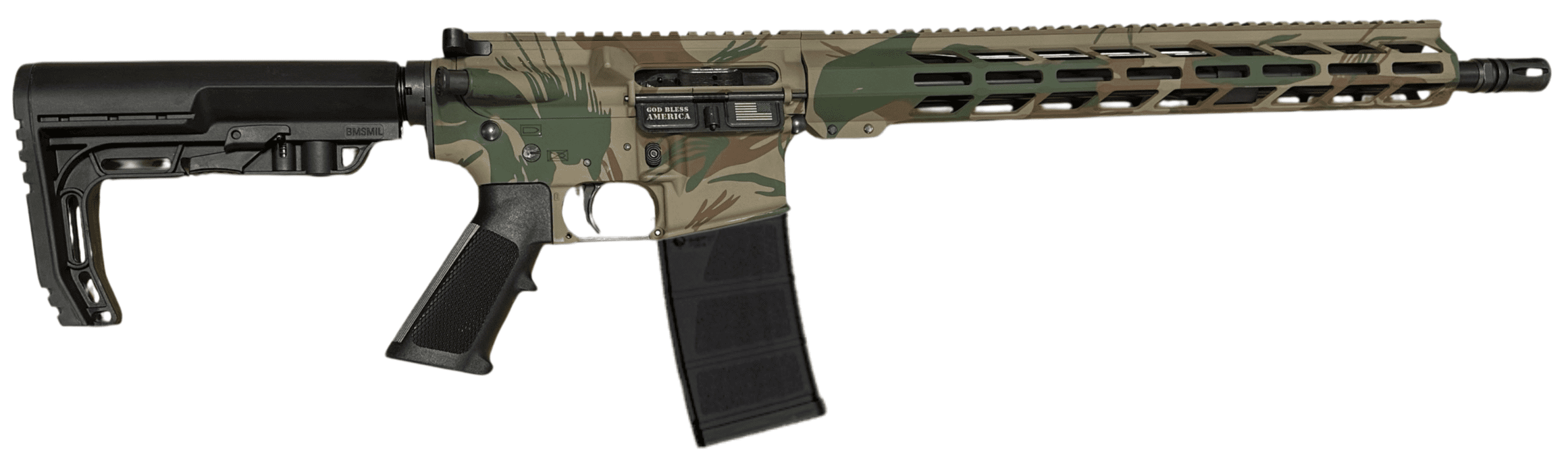 POF P-15 BASE RHODESIAN BRUSH STROKE 5.56 16.5"BBL, 15"MLOK RAIL, DIRECT IMPENGMENT 1-30RD MAGAZINE