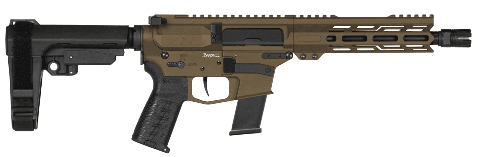 CMMG PISTOL, BANSHEE, MK10, 10MM, 8", MIDNIGHT BRZ W/ADJ RIP BRACE
