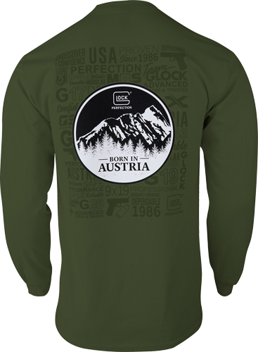GLOCK OEM BORN IN AUSTRIA LONG - SLEEVE SHIRT MILITARY GREEN XL