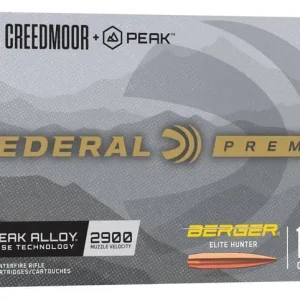 FEDERAL 6.5 CREEDMOOR+PEAK 156GR BERGER ELITE HUNTER 20RD/BX 10BX/CS