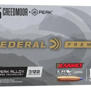 FEDERAL 6.5 CREEDMOOR+PEAK 127GR BARNES LRX 20RD/BX 10BX/CS