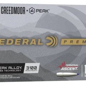 FEDERAL 6.5 CREEDMOOR+PEAK 130GR TERMINAL ASCENT 20RD/BX 10BX/CS