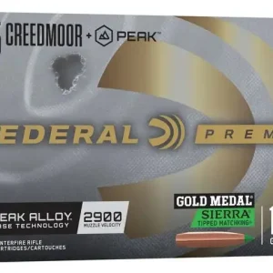 FEDERAL 6.5 CREEDMOOR+PEAK 153GR SIERRA TIPPED MATCHKING 20 RD/BX 10 BX/CS