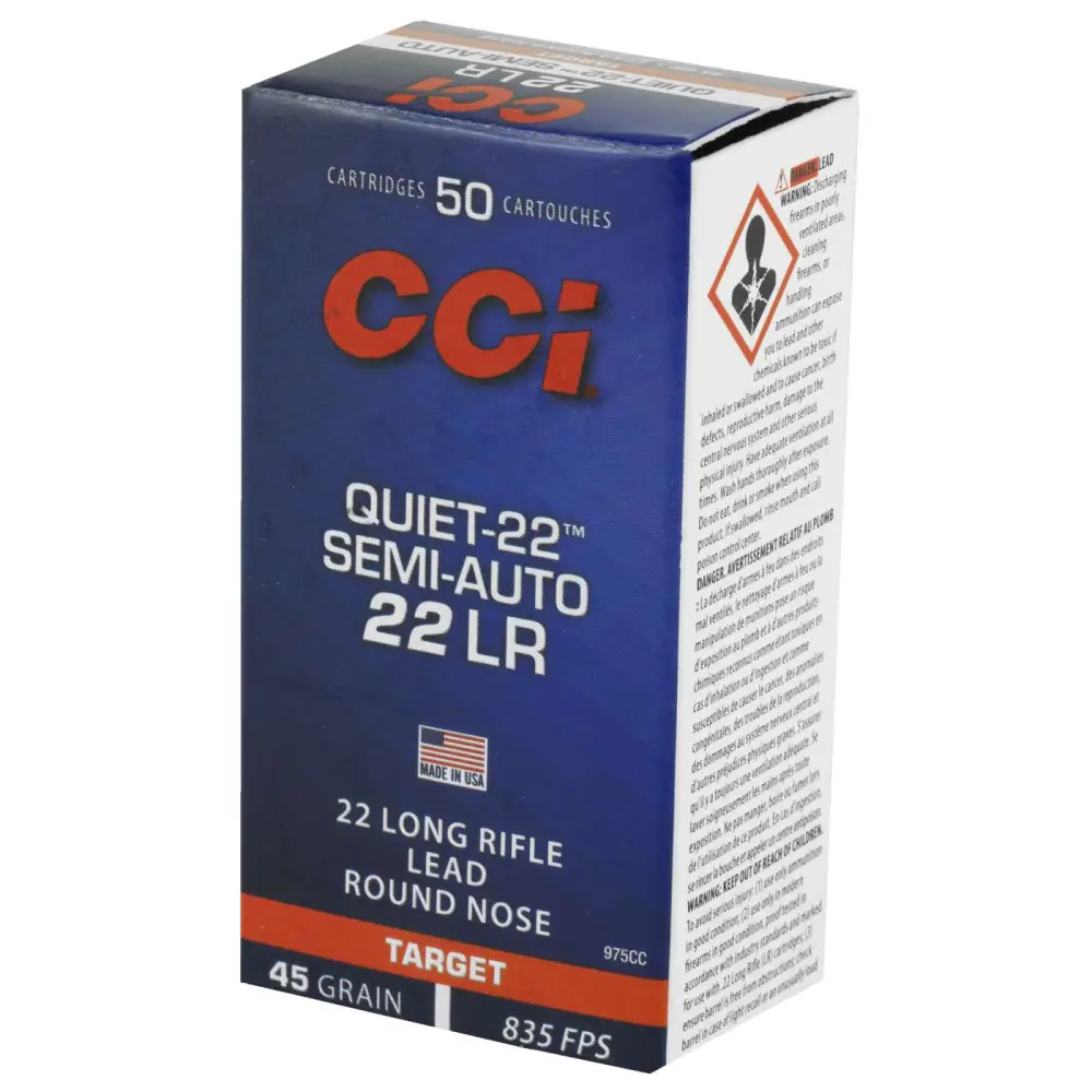 CCI 22 LR 40GR LRN SEMI AUTO "QUIET 22" 50 RD/BX 100 BX/CS - Image 2