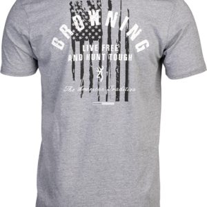 BROWNING SS T-SHIRT HUNT TOUGH - HEATHER GRAY LARGE