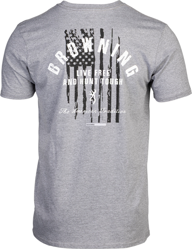 BROWNING SS T-SHIRT HUNT TOUGH - HEATHER GRAY XLARGE