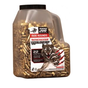Winchester 22 LR Ammunition Wildcat WW22LRJUG 40 Grain Copper Plated Dynapoint Jug 1500 Rounds