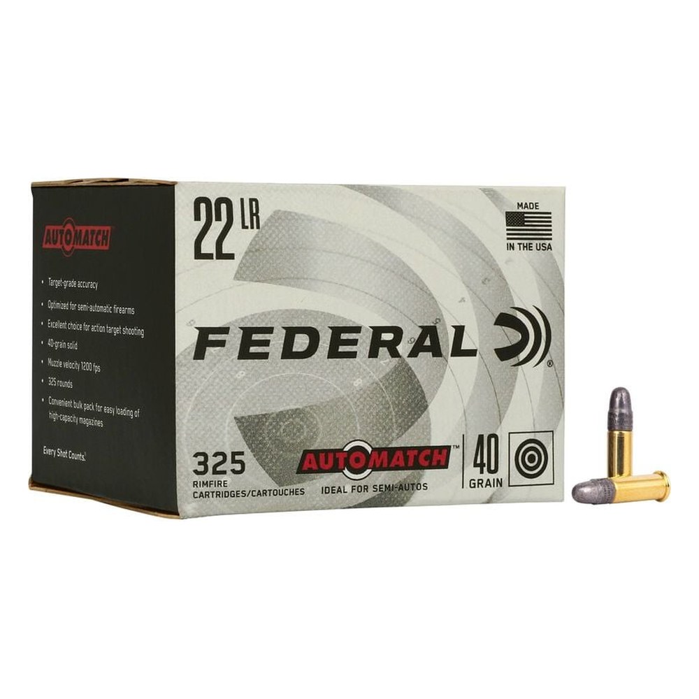 Federal 22LR Auto Match AM22 40g LRN 325 rounds