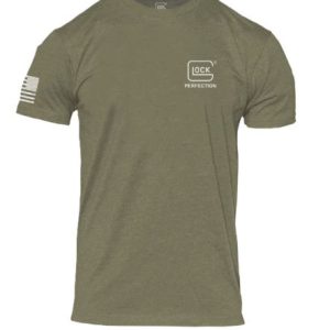 GLOCK PERFECTION FLAG TEE - SHORT SLEEVE T SHIRT 2XL GREEN