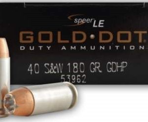 CCI 40 S&W Speer Gold Dot CCI53962 180 Grain Jacketed Hollow Point 50 rounds