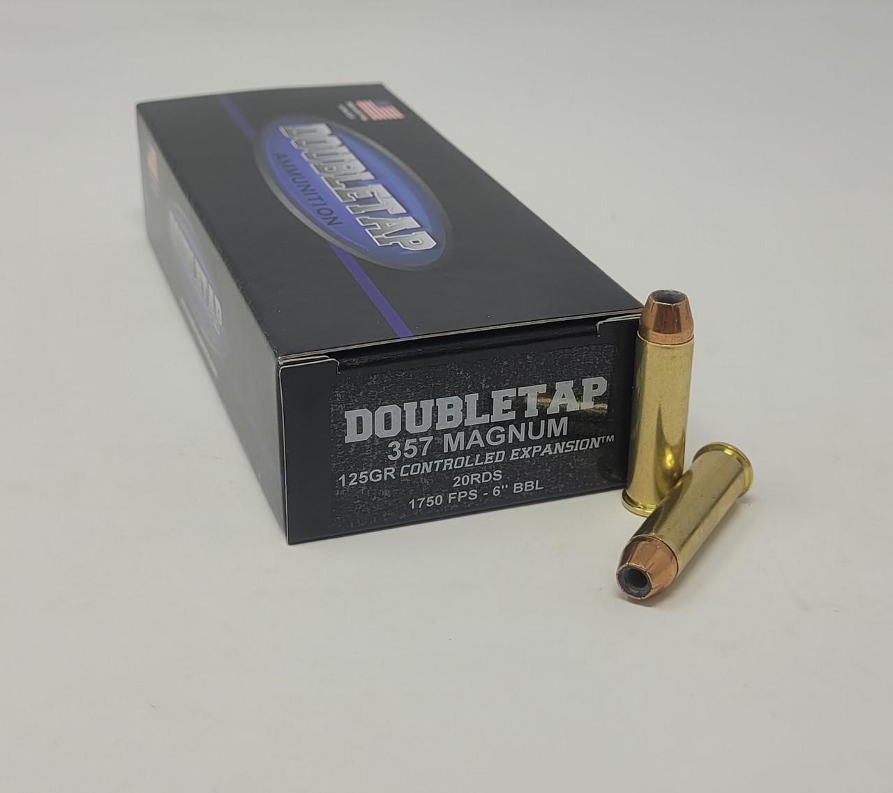 Double Tap 357 Magnum Ammunition 357M125CE 125 Grain Controlled Expansion Hollow Point 20 Rounds