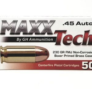 MaxxTech 45 ACP Ammunition PTG45B 230 Grain Full Metal Jacket 50 Rounds