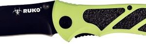 RUKO FOLDER 3.25" GREEN HANDLE - CLAMSHELL