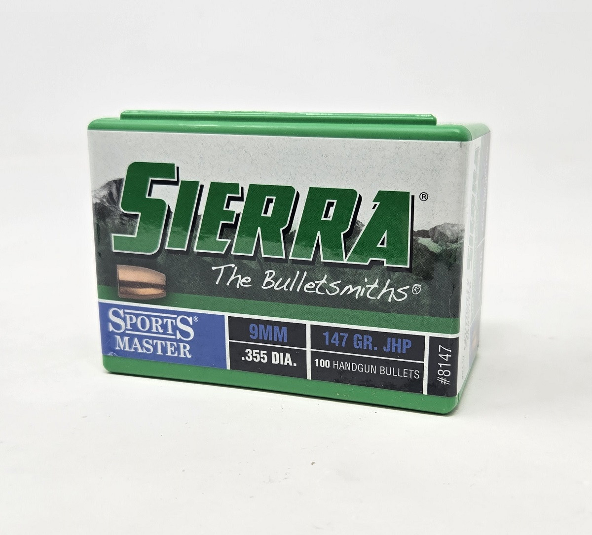 Sierra 9mm (.355 Dia) Reloading Bullets Sports Master SRAA8147 147 Grain Jacketed Hollow Point 100 Pieces