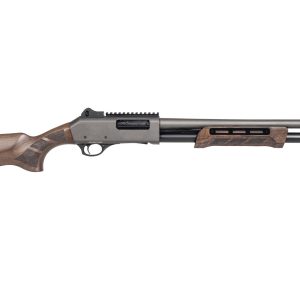PANZER ARMS CQB PUMP 12G 18.5" GRAY/WALNUT, MLOK SIDE SADDLE, DOOR BREECHER