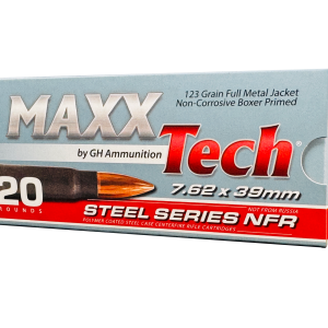 MAXXTECH 7.62X39 STEEL CASE 123GR FMJ 20RD/BX 30BX/CS