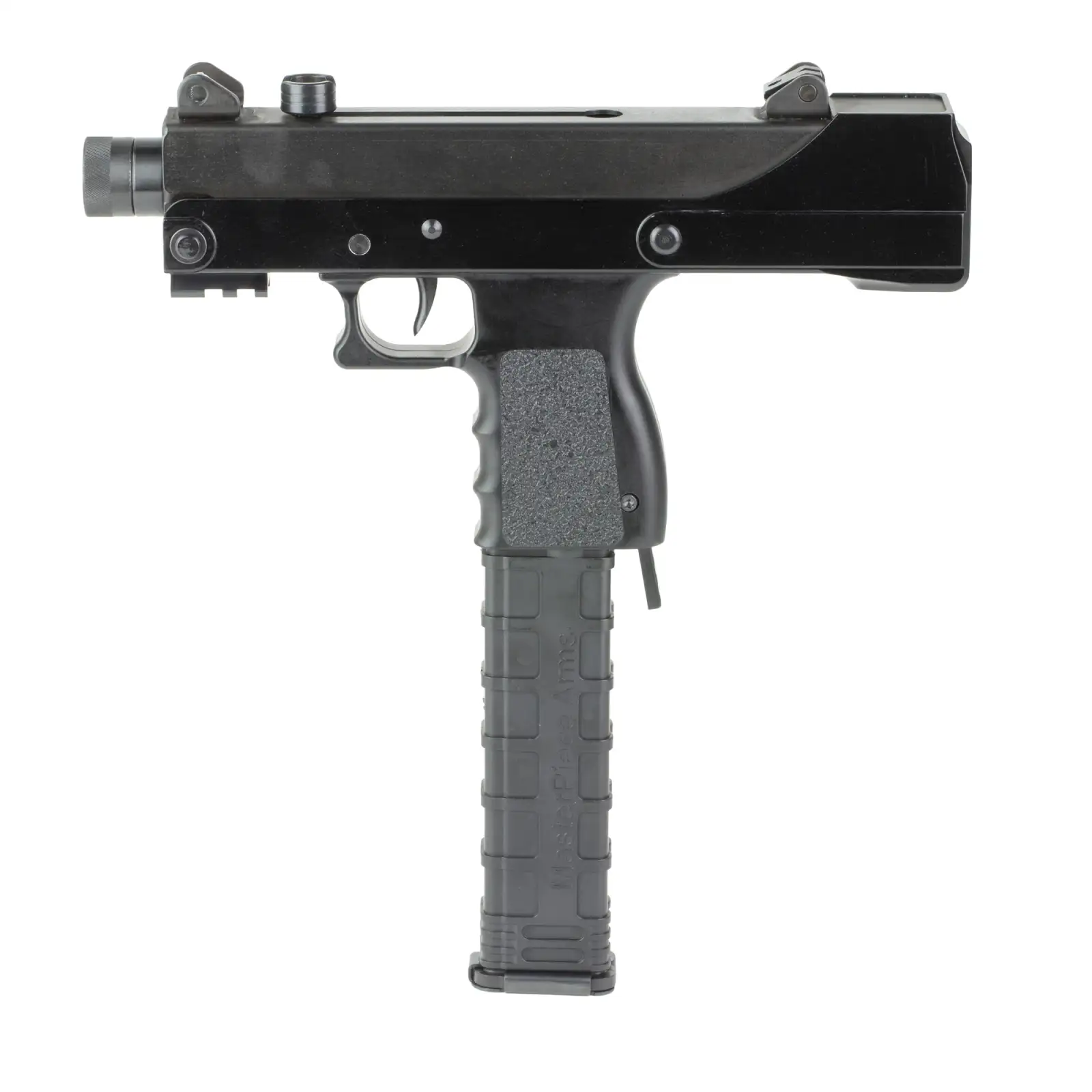 MASTERPIECE ARMS DEFENDER 30T 9MM PISTOL 4.5" T.B TOP COCKER  BLACK ADJ SIGHTS 1-30RD MAGAZINE