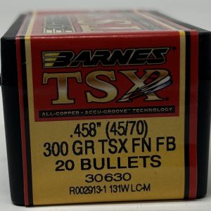Barnes 45-70 (.458 Dia) Reloading Bullets Copper TSX B30630 300 Grain Flat Base Flat Nose Hollow Point 20 Pieces