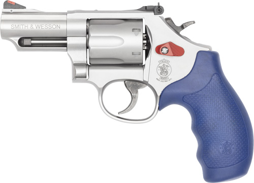 S&W 66 ENGRAVED AMERICAN 250 - 2.75" 357 6-SH BLUE GRIPS - Image 2